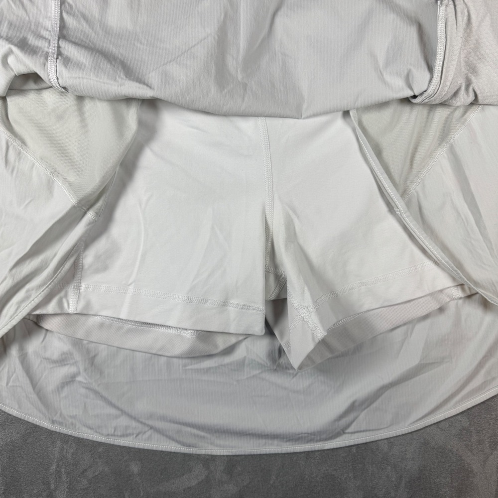 Lululemon Hotty Hot High-Rise Skirt White Gray Size 12 Tennis Running Skort - Picture 4 of 10